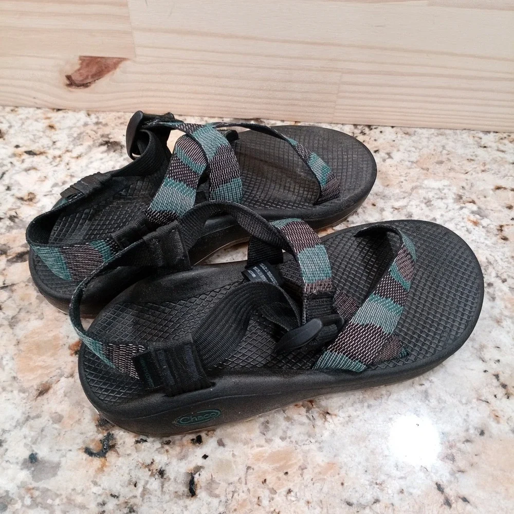 Chaco Z1 Classic Mens Sandals Size 9 Striped Teal Brown Hiking Sport Strappy
